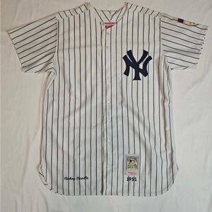 Mickey Mantle Yankees #7 Mitchell & Ness Cooperstown Jersey Size 52 NWOT